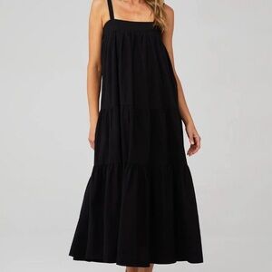 Araminta James Sunset Maxi Dress Black Minimalist Medium Sold at Anthropologie